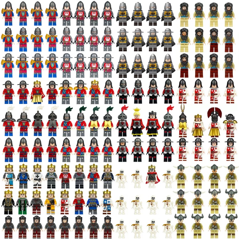 Building Block Mini - Ksatria Romawi kuno, balok bangunan, figur,